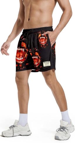 رجال 5 بوصات inseam شبكة الرسوم البيانية السراويل القصيرة عرض تجريب رائع in Kuwait