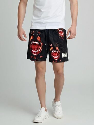 رجال 5 بوصات inseam شبكة الرسوم البيانية السراويل القصيرة عرض تجريب رائع in Kuwait