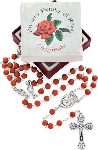 Rosary Beads catholic for Women and Men Blessed During Pope's Angelus, Rosary of the Five Continents with Centerpiece Containing Holy Water and Crystal Beads - Perfect Catholic gifts in Kuwait
