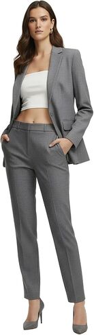 Women's 2 Piece Pant Suit Business Casual Outfits Notched Collar Blazer Pants Sets in Saudi Arabia
