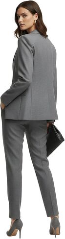 Women's 2 Piece Pant Suit Business Casual Outfits Notched Collar Blazer Pants Sets in Saudi Arabia
