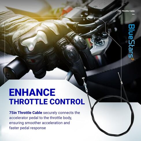 BlueStars 75-inch Throttle Cable - Compatible with 90cc 110cc 125cc 150cc 200cc 250cc Kandi GKA Black Widow Go Kart Go Cart, Yerf D-og Mini Bike, Gas Scooter, Pit Dirt Bike, Buggy, Motorcycle in Saudi Arabia