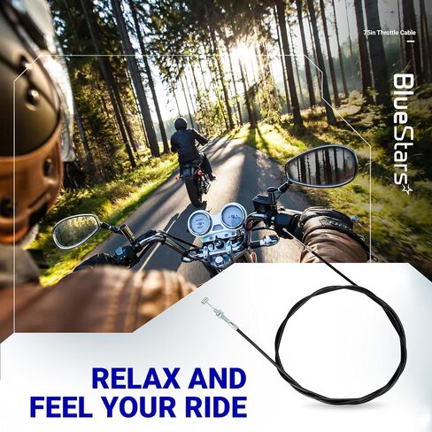 BlueStars 75-inch Throttle Cable - Compatible with 90cc 110cc 125cc 150cc 200cc 250cc Kandi GKA Black Widow Go Kart Go Cart, Yerf D-og Mini Bike, Gas Scooter, Pit Dirt Bike, Buggy, Motorcycle in Saudi Arabia