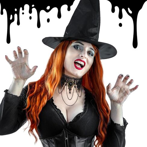 Gothic Necklaces for Women Black Choker Collar Necklaces for Women Witch Goth Necklace Sexy Lace Choker Set Statement Punk Necklace Cosplay Vampire Accessories Gothic Halloween Jewelry in Saudi Arabia