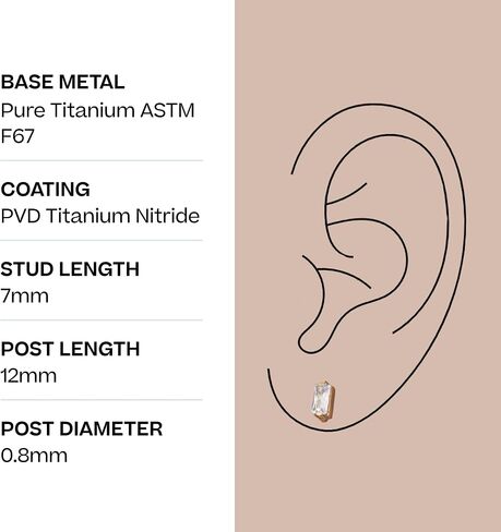 | Hypoallergenic Earrings | Kyra Studs | Gold | Titanium Stud Earrings for Women | Gold Earrings Studs, Sensitive Ears, Trendy Womens Earring Set in Saudi Arabia