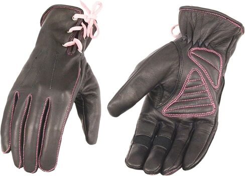 الجلود الجلدية من Milwaukee Leather Black 'I - Touchscreen متوافق مع القفازات ذات الدراجة النارية الوردية ذات الدراجة النارية الوردي in Saudi Arabia