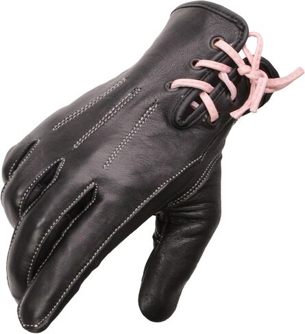 الجلود الجلدية من Milwaukee Leather Black 'I - Touchscreen متوافق مع القفازات ذات الدراجة النارية الوردية ذات الدراجة النارية الوردي in Saudi Arabia