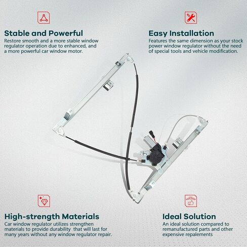 FINDAUTO Power Window Regulator Front Left Driver Side fit for 1996-2007 for Ford Taurus,1996-2005 for Mercury Sable 741-756 Window Regulator and Motor Assembly with Motor in Kuwait