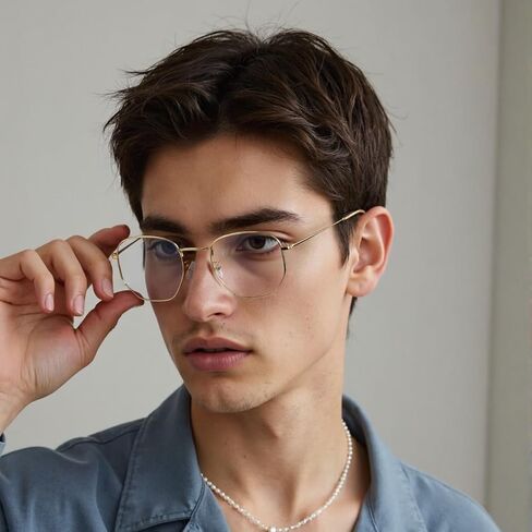 Hexagonal Metal Blue Light Blocking Glasses Anti Eye Strain for Digital Screens Lightweight Frame for Men Women in Saudi Arabia