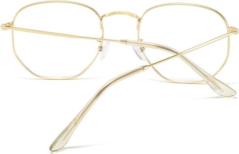 Hexagonal Metal Blue Light Blocking Glasses Anti Eye Strain for Digital Screens Lightweight Frame for Men Women in Saudi Arabia