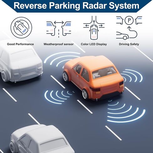 Car Auto Vehicle Reverse Backup Radar System LED Distance Display Reverse Parking Sensors Distance Detection 4 Parking Sensors White in Saudi Arabia