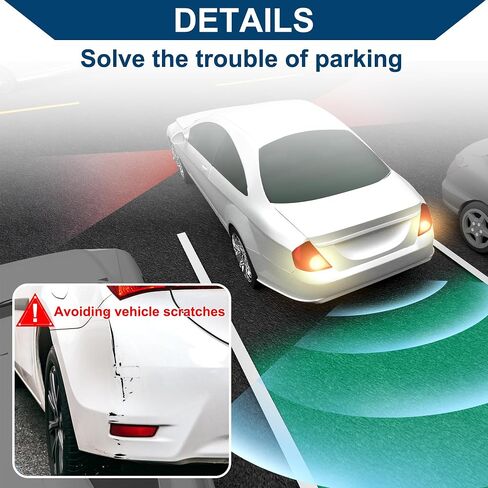 Car Auto Vehicle Reverse Backup Radar System LED Distance Display Reverse Parking Sensors Distance Detection 4 Parking Sensors White in Saudi Arabia