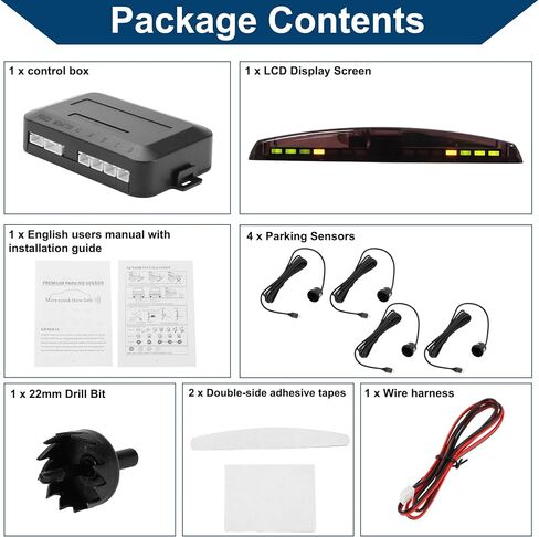Car Auto Vehicle Reverse Backup Radar System LED Distance Display Reverse Parking Sensors Distance Detection 4 Parking Sensors White in Saudi Arabia