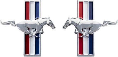 3" Chrome Running Horse Tribar Fender Emblems Made for Mustang 1994-2004 in Saudi Arabia