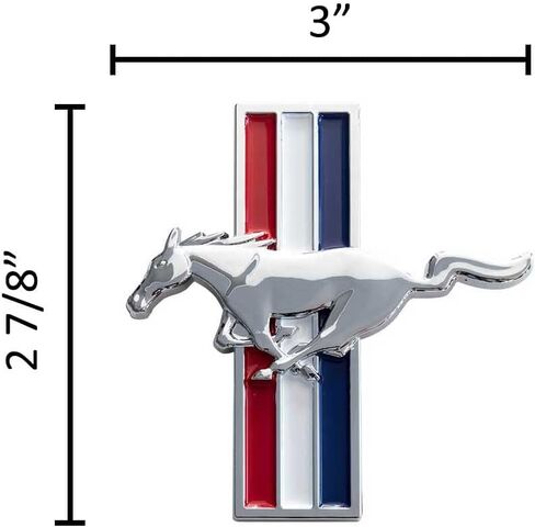3" Chrome Running Horse Tribar Fender Emblems Made for Mustang 1994-2004 in Saudi Arabia
