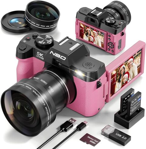 Digital Cameras for Photography 13MP Travel Photography & YouTube Vlogging Camera with Digital Zoom, Includes 32GB SD Card and Wide Angle Macro Lens-S100-WM-PK-vine3 in Saudi Arabia