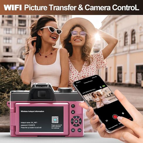 Digital Cameras for Photography 13MP Travel Photography & YouTube Vlogging Camera with Digital Zoom, Includes 32GB SD Card and Wide Angle Macro Lens-S100-WM-PK-vine3 in Saudi Arabia