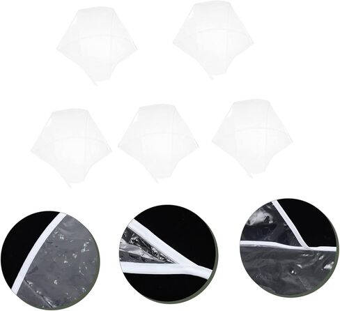 Bestyash 5pcs غطاء محرك السيارة الشفاف للشعر مقاوم للرياح قبعة المطر القابلة لإعادة الاستخدام الغطاء المطر الصافي للنساء الأولاد والبنات والأنشطة في الهواء الطلق in Saudi Arabia