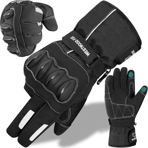 Motorbike Motorcycle Gloves, Men's Riding, Waterproof, Touchscreen, Black in Saudi Arabia