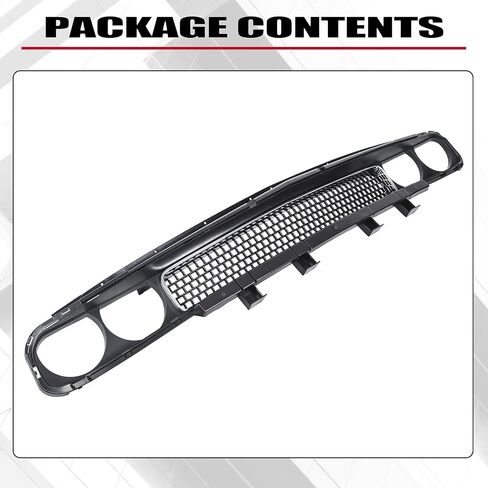 HECASA Front Bumper Upper Grille Compatible with 2008-2014 Dodge Challenger Grill W/Bezel Chrome Molding Trim Replacement for CH1200338 68043388AB in Saudi Arabia