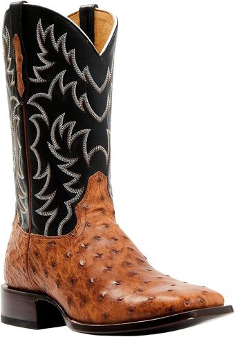Cody James Men's Full Quill Cognac Ostrich Exotic Western Boot Broad Square Toe - Bbme-114 in Saudi Arabia