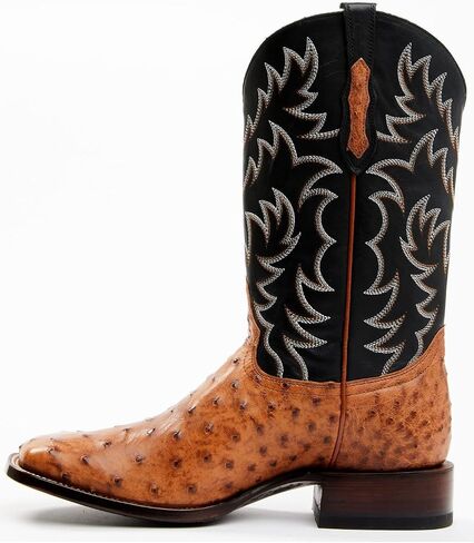 Cody James Men's Full Quill Cognac Ostrich Exotic Western Boot Broad Square Toe - Bbme-114 in Saudi Arabia