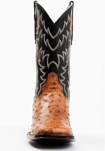 Cody James Men's Full Quill Cognac Ostrich Exotic Western Boot Broad Square Toe - Bbme-114 in Saudi Arabia