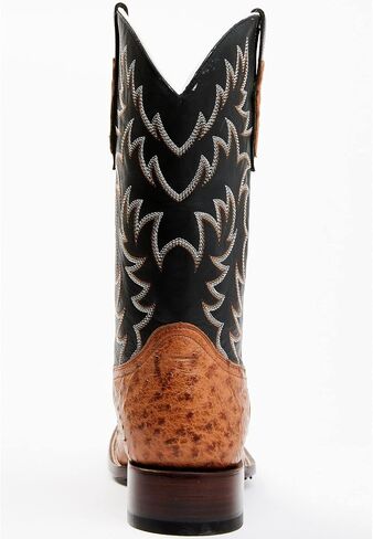 Cody James Men's Full Quill Cognac Ostrich Exotic Western Boot Broad Square Toe - Bbme-114 in Saudi Arabia