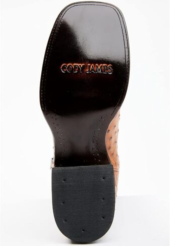 Cody James Men's Full Quill Cognac Ostrich Exotic Western Boot Broad Square Toe - Bbme-114 in Saudi Arabia