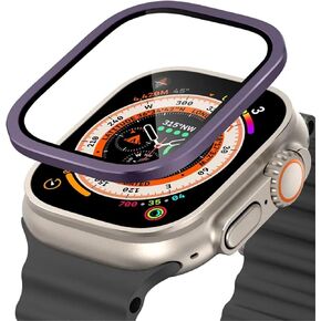 Tempered Glass For Apple Watch Ultra 49mm Titanium Metal Frame Anti-Scratch Film For Series Ultra 2 Screen Protector Accessories in Saudi Arabia