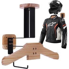 ASIEIT Motorcycle Helmet Holder Wall Mount, Motorcycle Accessories, Tactical Gear Holder, Display Organizer, Solid Wood & Metal Plate Rack, Multifunctional motorcycle Helmet stand, Black in Kuwait