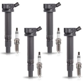 ENA Set of 4 Ignition Coil 4 Platinum Spark Plug Compatible with Toyota Pontiac 2000-2005 Celica, 2005 2006 Corolla, 2003-2005 Matrix, 2003-2006 Vibe 1.8L L4 2ZZGE for C1306 UF314 9091902238 4503 in Saudi Arabia