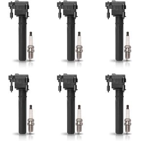 مجموعة ENA من 6 ملفات الاشتعال و Iridium Spark Plug 2000 2001 2002 2003 2004 2005 متوافقة مع Chrysler Dodge Concorde 300 Intrepid LHS Pacifica Prowler Magnum 2.7L 3.2L 3.5L لـ UF269 UF395 in Kuwait