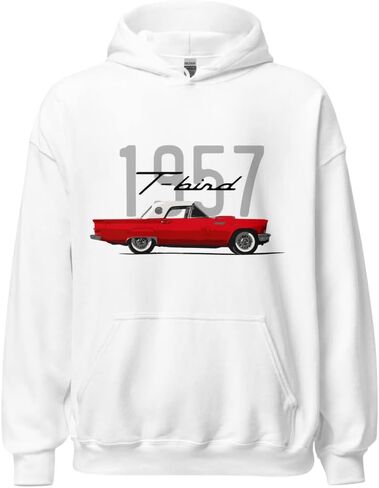 1957 Thunderbird Flame Red T-Bird Hardtop Classic Car American American Automotive Hoodie in Saudi Arabia