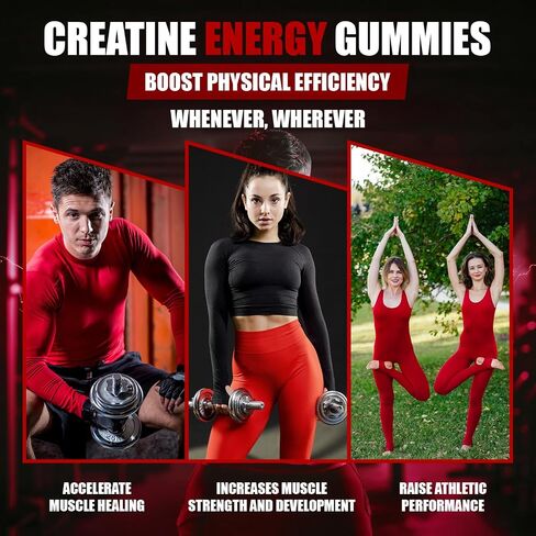 Creatine Monohydrate Gummies 5000mg – Advanced Muscle & Focus Blend with Alpha GPC, B12 & Taurine – Vegan, Sugar-Free, Blueberry & Raspberry Flavors – Made in USA, 120 Gummies (30 Servings) in Saudi Arabia
