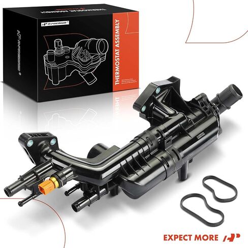 A-Premium Engine Toolant Thermostat Assembly مع ختم متوافق مع Kia Sorento 2014-2018 ، Sedona 2015-2018 ، Cadenza 2014-2016 & Hyundai Santa Fe 2013-2018 ، Santa Fe XL 2018-2019 ، Azera in Kuwait