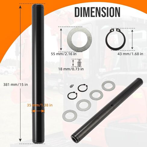 AUTOVIC Greasable Main Thumb Pin Kit 35MM Diameter for KUBOTA Excavator KX033-4 KX040-4 U35 Replace 77700-00482 70091-00167 in Saudi Arabia