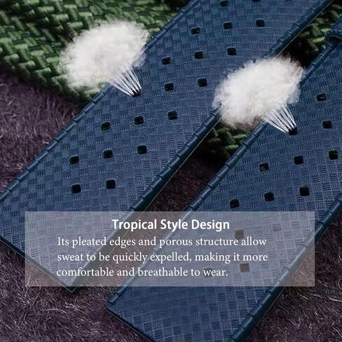 FKM Rubber Watch Bands Tropical Style Quick Release Fluororubber Watch Strap 18mm 20mm 22mm Universal Soft Breathable Durable Sporty FKM Rubber Replacement Band Strap for Men Women in Kuwait