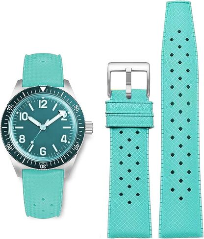 FKM Rubber Watch Bands Tropical Style Quick Release Fluororubber Watch Strap 18mm 20mm 22mm Universal Soft Breathable Durable Sporty FKM Rubber Replacement Band Strap for Men Women in Kuwait