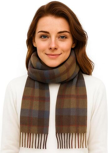 Biddy Murphy Fine 100% Irish Lambswool Plaid Scarf, Soft & Warm, Celtic Tartan Check, Imported in Kuwait