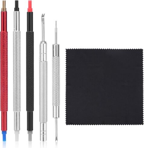 5pcs Watch Hand Repair Setting Tool Kit, Compact Watch Adjuster Press Pusher & Removal Set with 3 Pressers & 2 Removers Levers, Watchmaker Maintenance Adjustment in Saudi Arabia