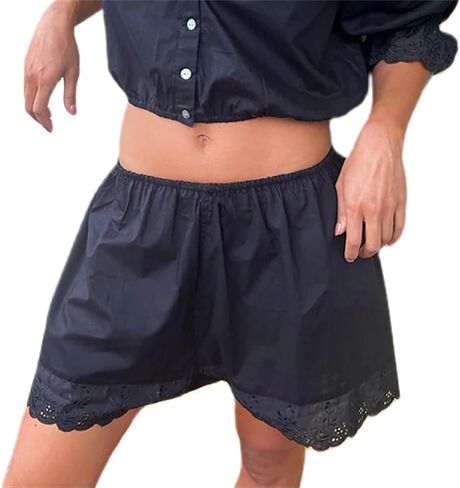 Women Floral Embroidered Mini Shorts Pajamas Bottoms Y2k Low Rise Cute Micro Boyshorts Boxer Shorts Party Outfits in Saudi Arabia