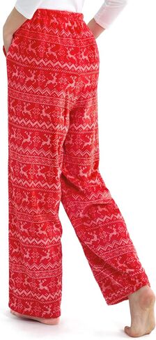 Giggling Getup Womens Pajama Pants Soft Flannel Fleece Pajama Bottoms Sleep & Lounge مع جيوب ورباط in Kuwait