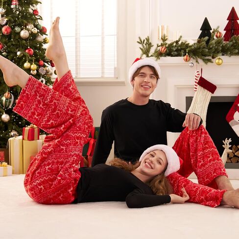 Giggling Getup Womens Pajama Pants Soft Flannel Fleece Pajama Bottoms Sleep & Lounge مع جيوب ورباط in Kuwait