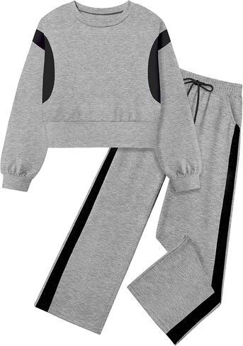 ملابس شلمو الفتيات شريط طويل الأكمام من النوع الثقيل من بلوزات أعلى الساق على عريض الساق الخريف شتاء 2 قطعة مجموعات مجموعات in Kuwait