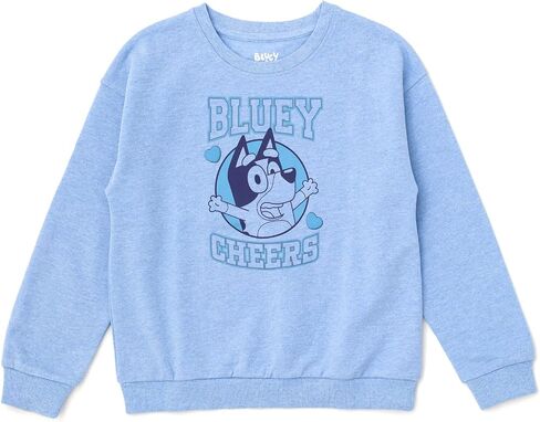 Bluey Girls Fleece Drop Shoulder Pullover Sweatshirt and Ribbed Leggings Outfit Set Toddler to Big Kid Sizes (2T - 10-12) in Saudi Arabia