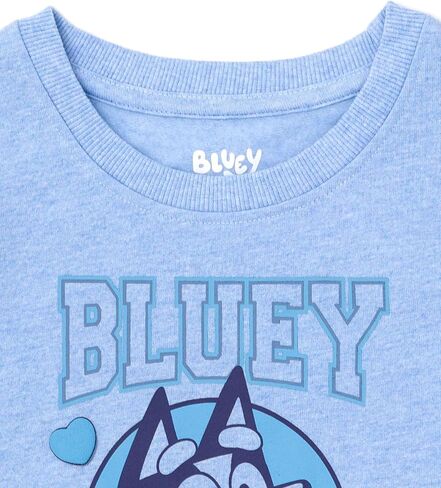 Bluey Girls Fleece Drop Shoulder Pullover Sweatshirt and Ribbed Leggings Outfit Set Toddler to Big Kid Sizes (2T - 10-12) in Saudi Arabia