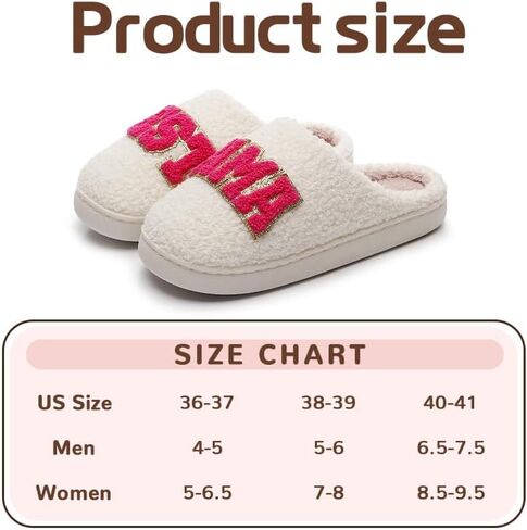 Cozy Fluffy Mama Slippers For Women Men Cute House Slippers Memory Foam Slippers Plush Bedroom Indoor Outdoor Shoes in Saudi Arabia