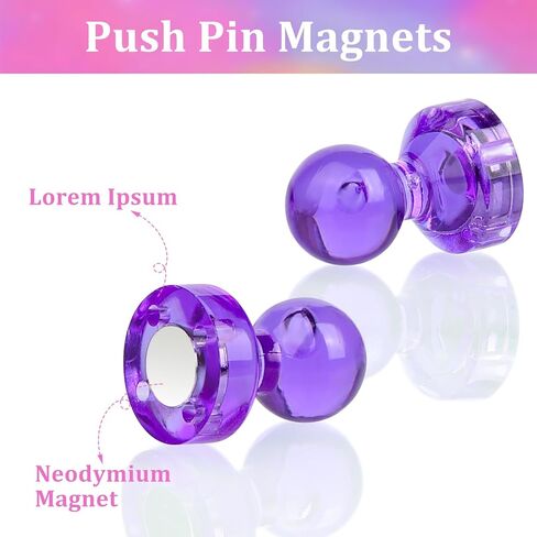 90 قطعة من مغناطيسات دبابيس الدفع المغناطيسية القوية الملونة، 9 مغناطيسات دبابيس دفع مغناطيسية ملونة متنوعة للمكتب والفصول الدراسية والمطبخ والمنزل والمدرسة، ومغناطيس الخرائط، ومغناطيس السبورة البيضاء in Kuwait