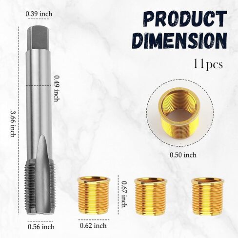 مجموعة إصلاح مؤشر ترابط شرارة الإشعال ، 1pc M16 × 1.25 مجموعة إصلاحات شرارة الصنبور و 10pcs M14 × 1.25 إدراج مؤشر ترابط ، مقابس شرارات احترافية reethread مجموعات لمولدات محركات السيارات in Saudi Arabia